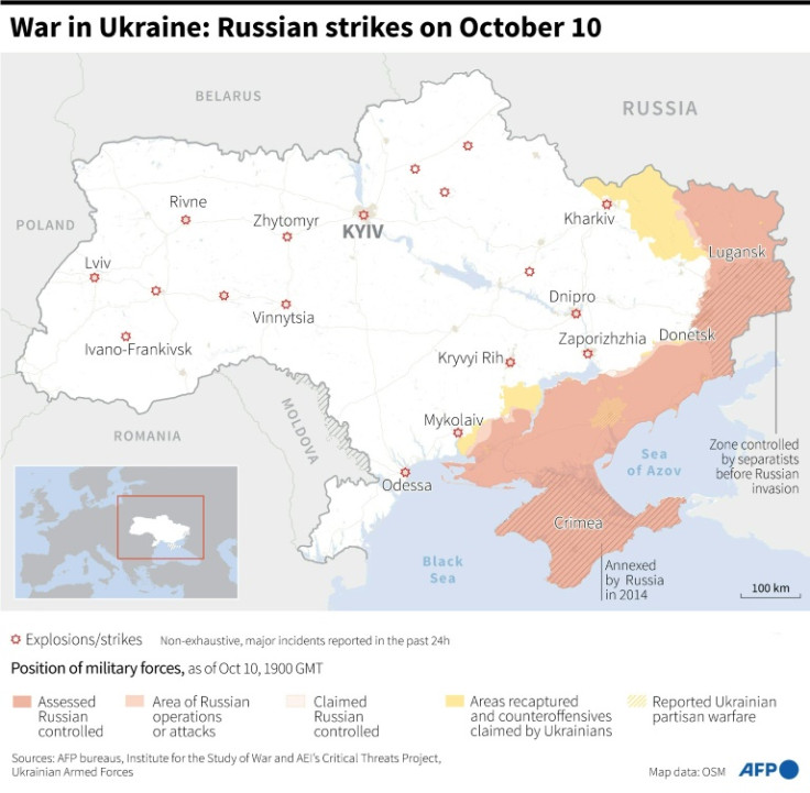 War in Ukraine: Russian strikes on October 10