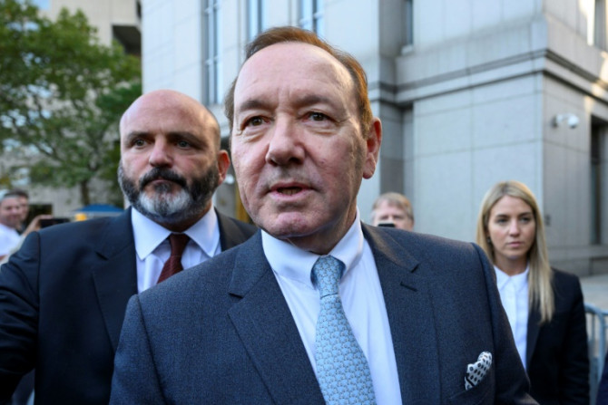Disgraced Hollywood star Kevin Spacey leaving a New York courtroom where he is facing charges of sexual misconduct, on October 6, 2022