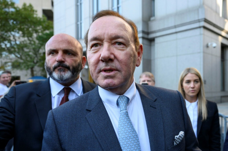 Disgraced Hollywood star Kevin Spacey leaving a New York courtroom where he is facing charges of sexual misconduct, on October 6, 2022