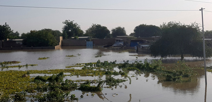 Homes are submerged in water after a massive flood in N'djamena