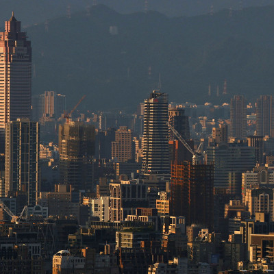 A general view of Taipei skyline during sunrise in Taipei