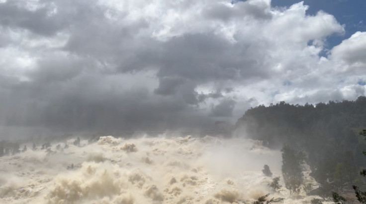 Wyangala dam overflows after heavy rainfalls, in Wyangala, New South Wales