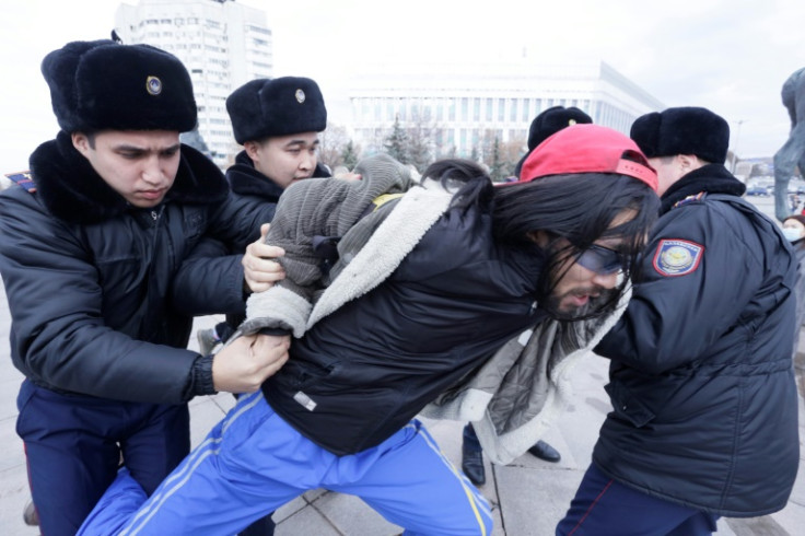 Authorities detained around 15 protesters demanding free and fair elections in the country's largest city Almaty