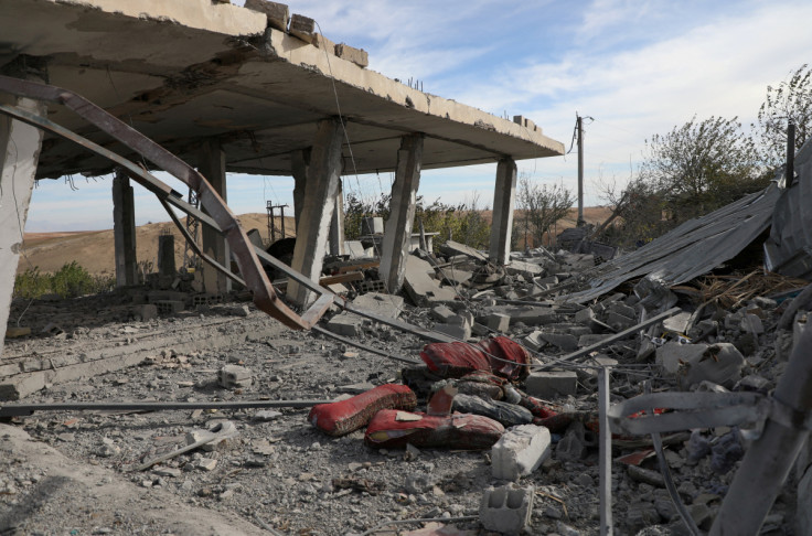 Aftermath after Turkish warplanes carried out air strikes, in Derik countryside