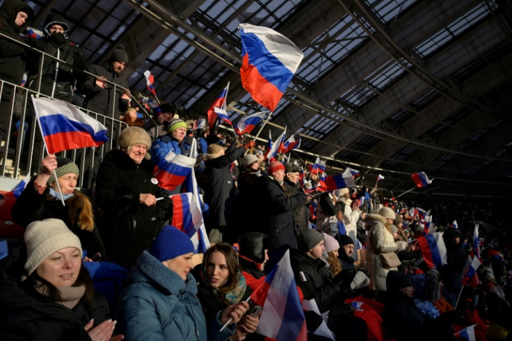 Russians travelled from far-flung corners of the country to attend the patriotic concert