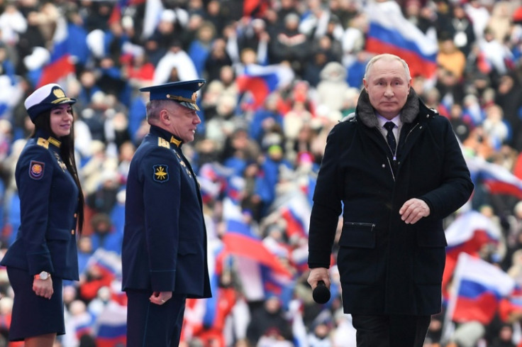 Russian President Vladimir Putinsaid troops in Ukraine were fighting for "out historical lands."