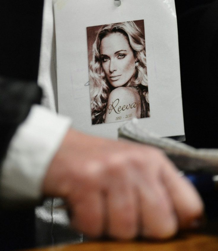 The late Reeva Steenkamp on the accreditation card of a family member attending the 2014 murder trial of Oscar Pistorius