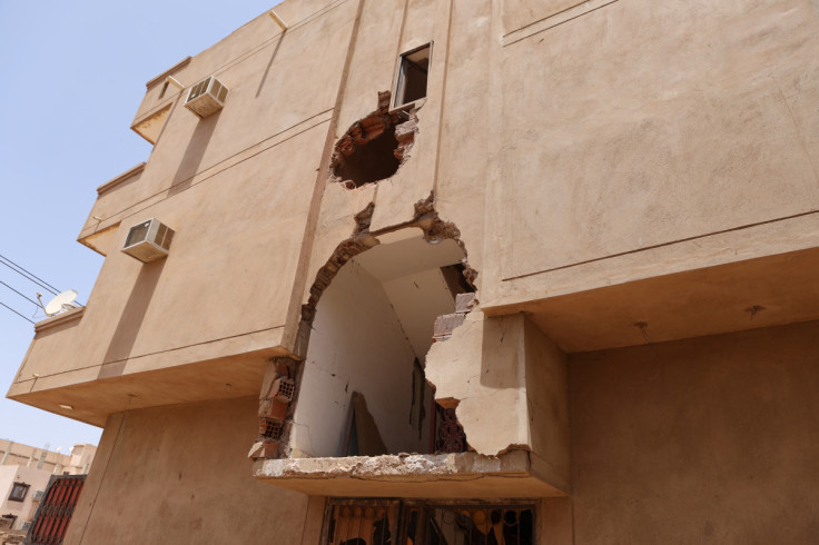 A damaged building is seen during clashes between the paramilitary Rapid Support Forces and the army in Khartoum