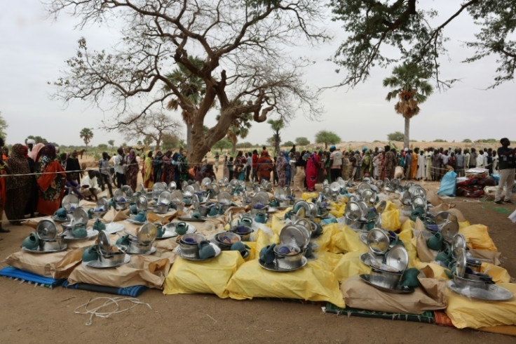In Koufroun, Chad, aid kits await some of the tens of thousands of people who have crossed the border from Sudan