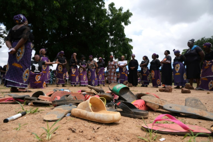 Gangs often target schools for mass abductions for ransom in northwest Nigeria. Here shoes are seen abandoned by kidnapped students in a crime two years ago
