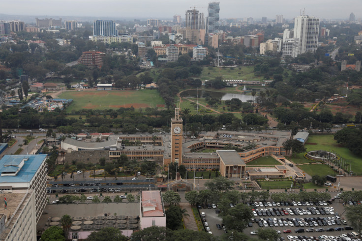 Kenya's Parliament Building is seen from observation point on the top of the Kenyatta International Convention Centre in Nairobi
