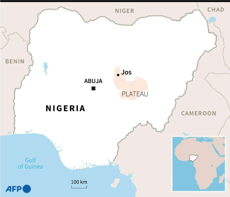 Map of Nigeria locating the central state of Plateau.