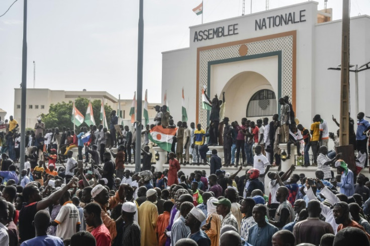 Thousands of pro-junta protesters gathered in Niamey on Sunday
