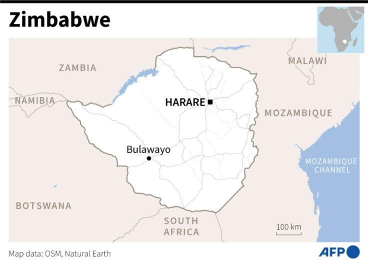 Map of Zimbabwe.