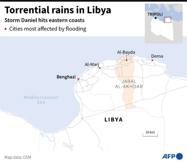 Eastern Libya has been hit by storm Daniel, which has caused torrential rain in the east of the country.