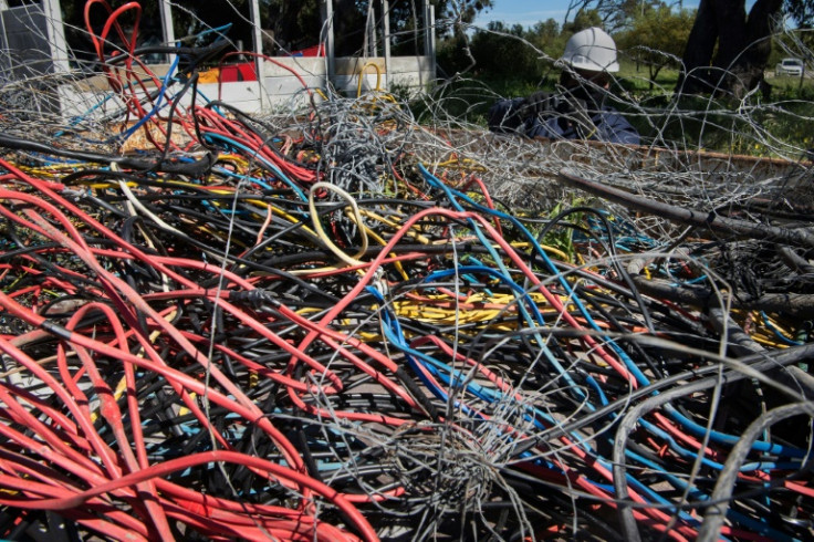Kilometres of electricity cables were confiscated at the informal settlement