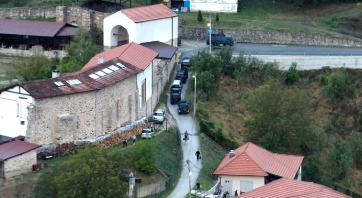 Civilians fled the Banjska monastery where gunmen had holed up