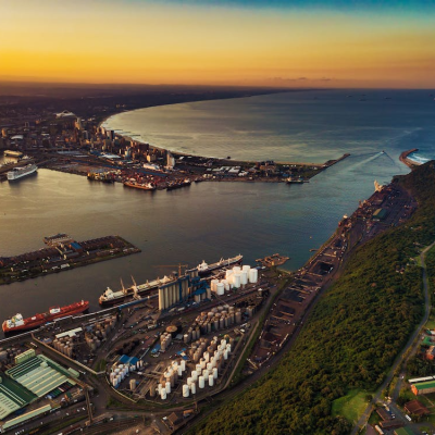 Birds Eye View of the Port of Durban