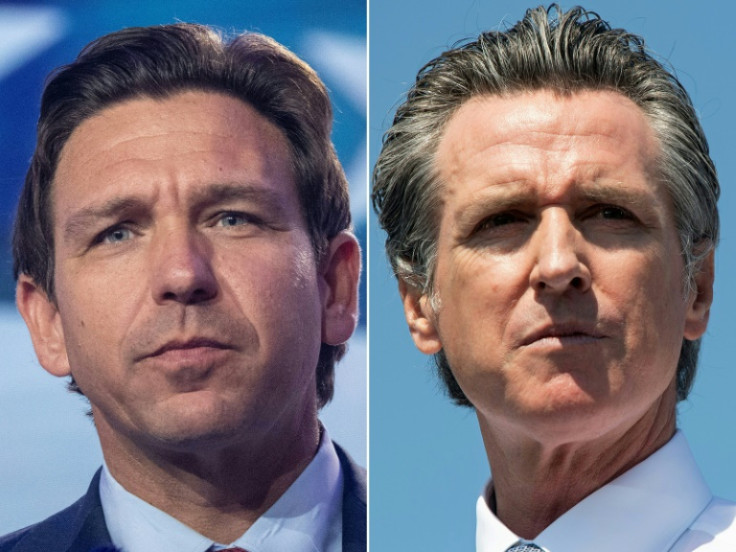 Florida governor and 2024 presidential hopeful Ron DeSantis (left) has been trading barbs with his Californian counterpart Gavin Newsom for years