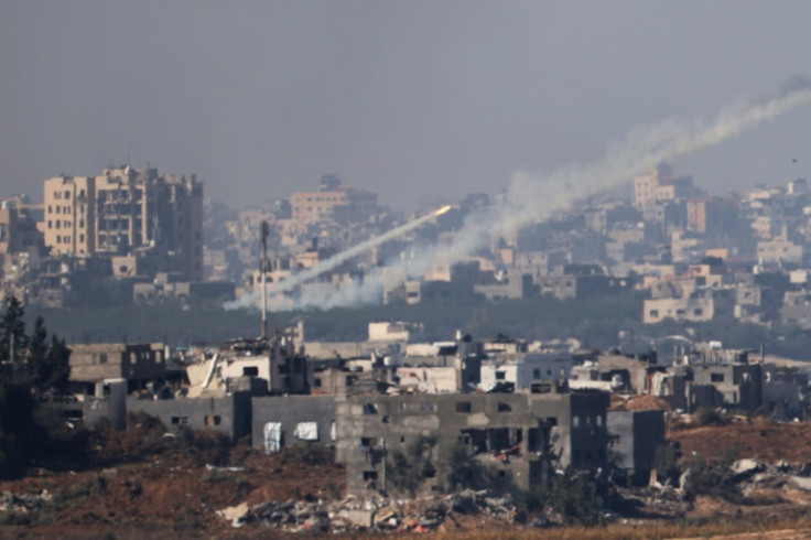 A rocket is fired from inside the Gaza Strip towards Israel on December 1