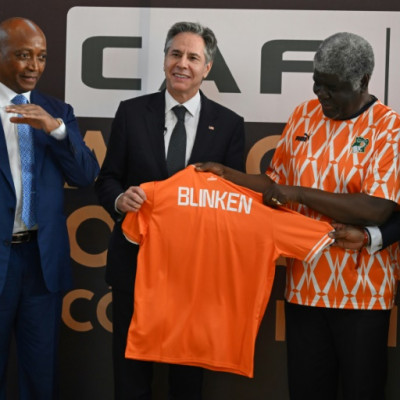 Blinken attended an African Cup of Nations match in Abidjan on Monday