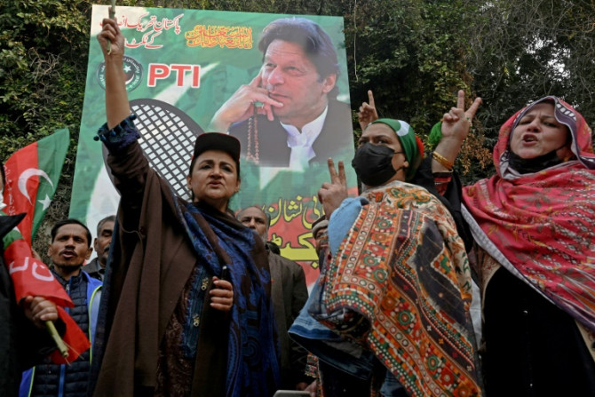 Supporters of Imran Khan's Pakistan Tehreek-e-Insaf party at a campaign rally in Lahore on January 28