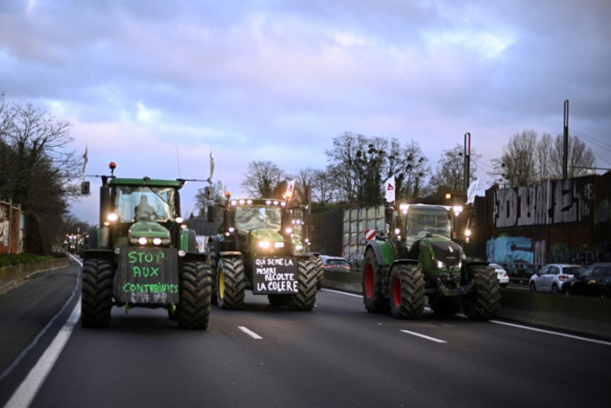 Angry farmers were up early to continue their protest drive