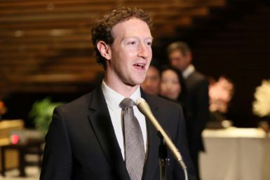 Mark Zuckerberg, head of US tech giant Meta, speaks to reporters at the Japanese prime minister's office