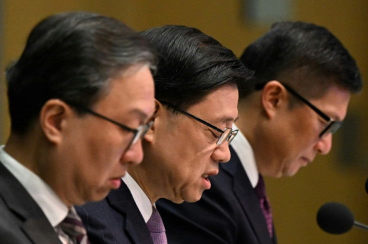 City leader John Lee (C) said the city was fulfilling its "constitutional responsiblity" to create its own security law