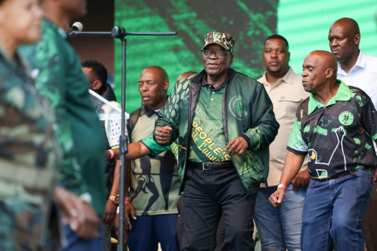 Former South African president Jacob Zuma was in optimistic form on Saturday when he led 30,000 supporters in song at a stadium rally