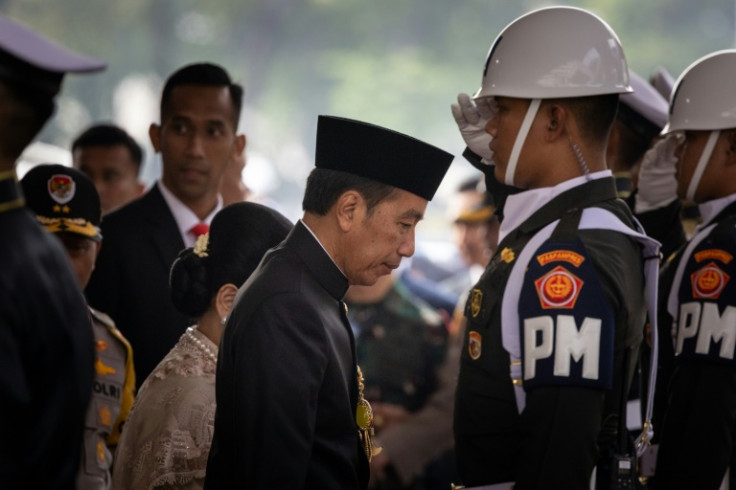 Indonesian President Joko Widodo arrives for his final state of the nation address