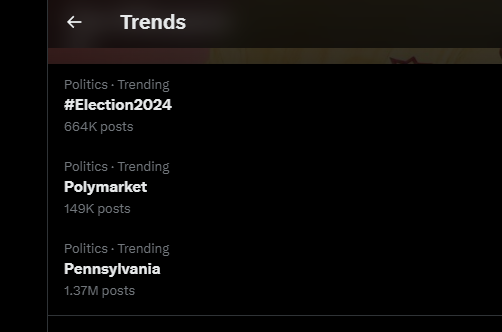 X trends Nov 4 2024 night