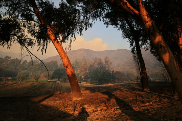 Thick smoke hangs over the hills in southern California