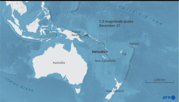 Map showing Vanuatu where a 7.3-magnitude quake struck on December 17.