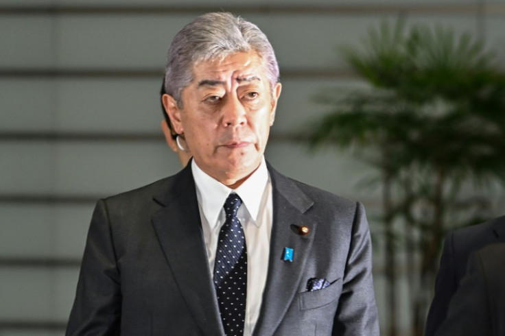 Japan's incoming Foreign Minister Takeshi Iwaya arrives at the prime minister's official residence in Tokyo on November 11, 2024, after lawmakers voted in parliament to reappoint Shigeru Ishiba as the country's prime minister. Ishiba kept his job in a par